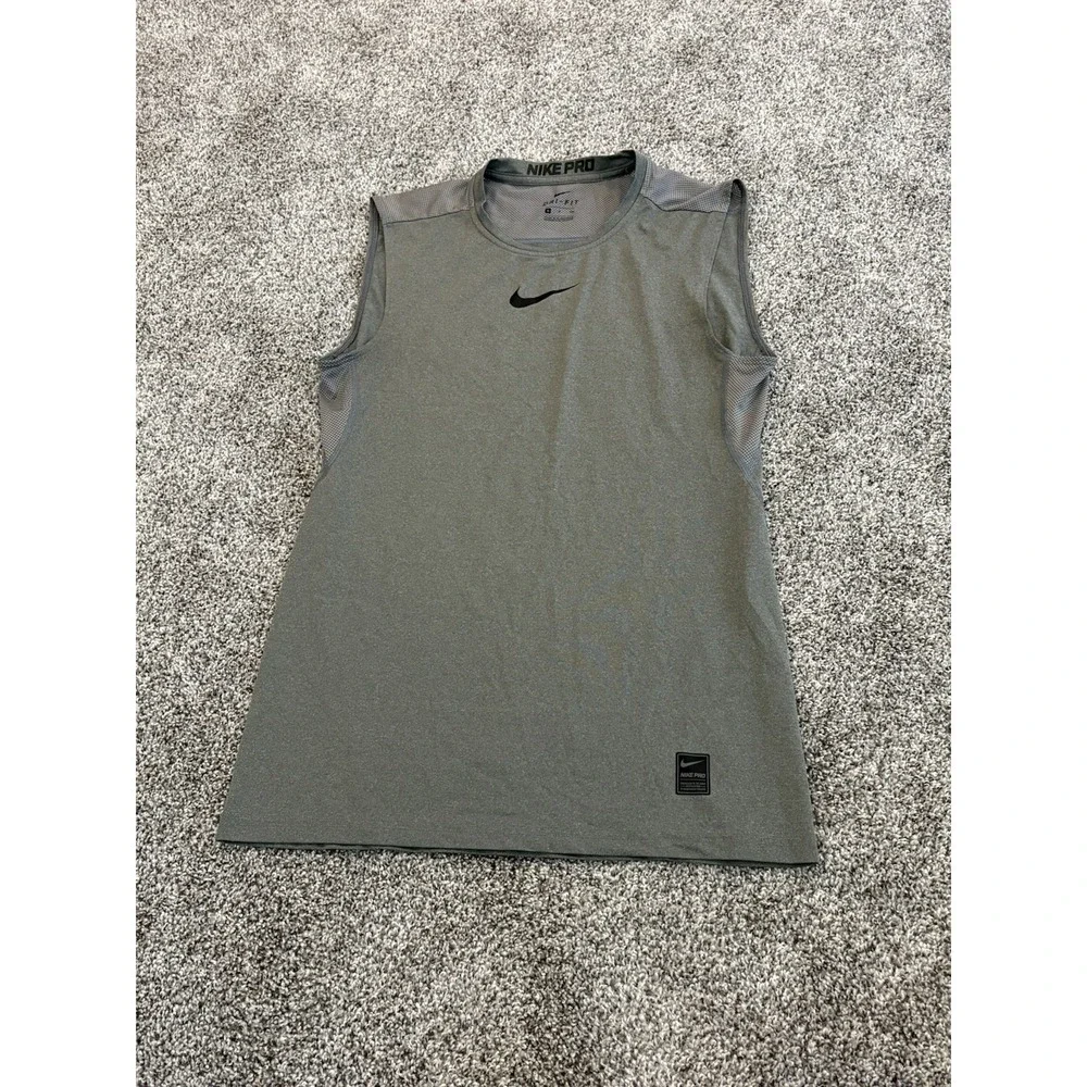 Nike Pro Gray Dri Fit Shirt Men's Size Small Tank Top Vented Light Weight Shirt
